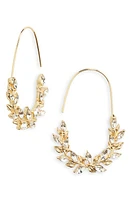 Nordstrom Delicate Crystal Vine Pull Through Hoop Earrings in Clear- Gold at Nordstrom