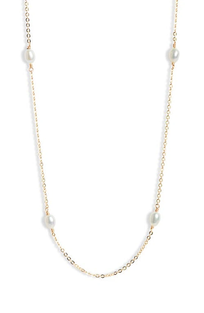 Nashelle Cultured Freshwater Pearl Station Necklace in Yellow Gold Fill at Nordstrom