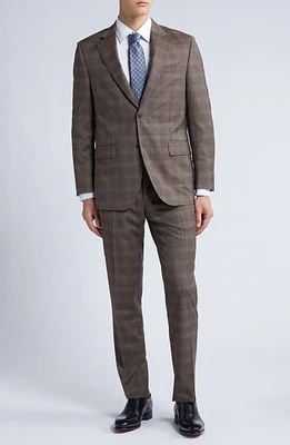 Peter Millar Plaid Wool Suit Tan at Nordstrom,