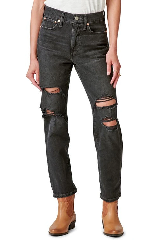 Lucky Brand Zoe Distressed Straight Leg Jeans Rainstorm Dest at Nordstrom, 29 X