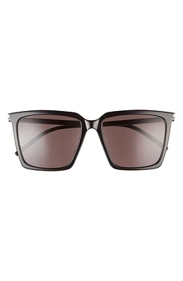 Saint Laurent 56mm Square Sunglasses in Black at Nordstrom