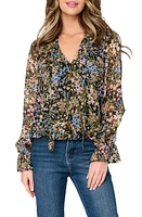 GIBSONLOOK Floral Print Surplice Top Black Multi Spring at Nordstrom,