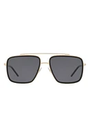 Dolce & Gabbana 57mm Polarized Navigator Sunglasses in Gold/Black/Grey at Nordstrom