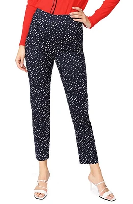 Court & Rowe Scatter Dot Slit Hem Pants in Blue Night at Nordstrom