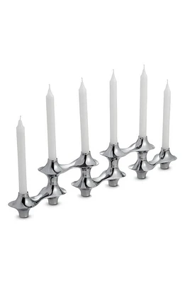 Nambé Cortina Hinged Candelabra in Metallic Silver at Nordstrom