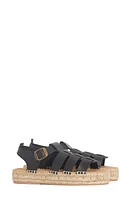 Barbour Paloma Espadrille Platform Fisherman Sandal Black at Nordstrom,