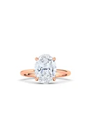 HauteCarat Oval Cut Lab Created Diamond 18K Gold Ring in 18K Rose Gold at Nordstrom