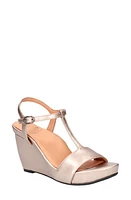 L'Amour des Pieds Idelle T-Strap Wedge Sandal Champagne at Nordstrom,