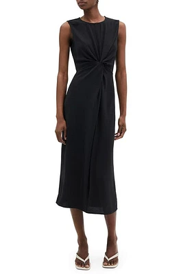 MANGO Knot Front Sleeveless Midi Dress at Nordstrom