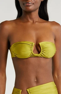 Villa Fresca Sofia U-Bar Bikini Top Shinny Olive at Nordstrom,