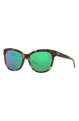 Costa Del Mar Bimini 55mm Mirrored Polarized Cat Eye Sunglasses in Green at Nordstrom