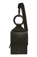 ASHYA Shema Leather Slingback Bag in Onyx/Onyx Pebble at Nordstrom