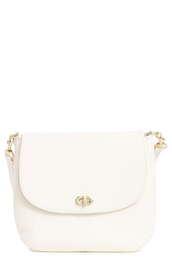 Clare V. Louis Leather Crossbody Bag in Cream Veg at Nordstrom