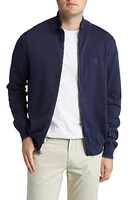 NORTH SAILS Logo Embroidered Zip Front Cardigan Navy at Nordstrom,