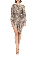 Dress the Population Kirsi Printed Metallic Long Sleeve Minidress Black Multi at Nordstrom,