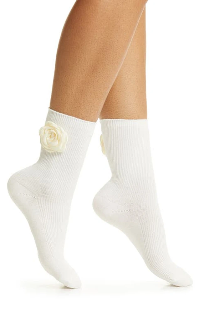 Casa Clara Baytime Cotton Blend Crew Socks in White at Nordstrom