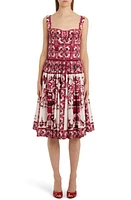 Dolce & Gabbana Blu Mediterraneo Bustier Poplin Sundress in Red/White at Nordstrom, Size 2 Us