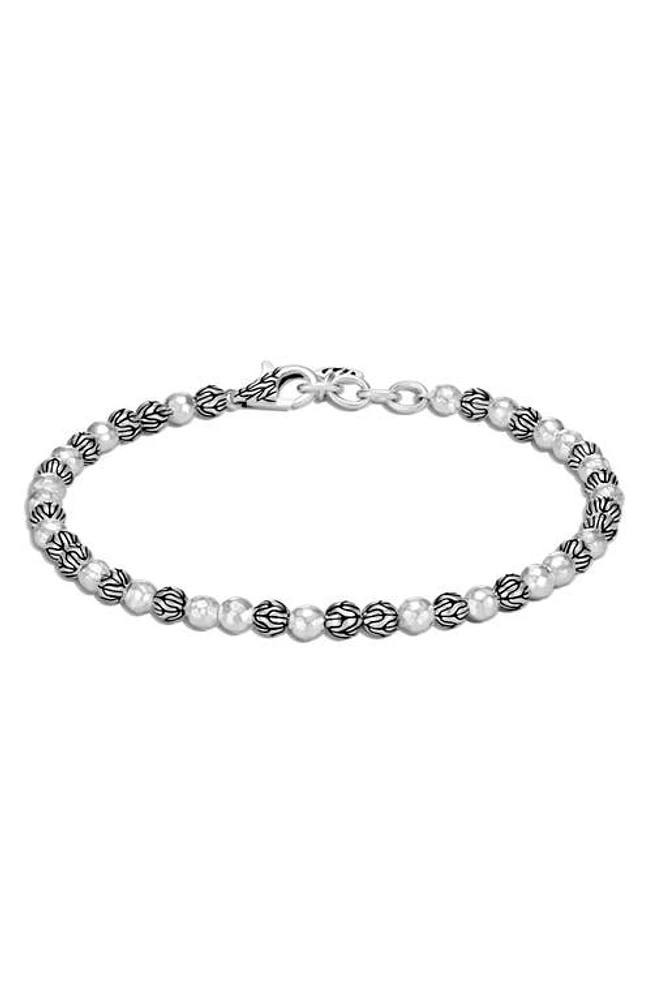 John Hardy Classic Chain Hammered Silver Bead Bracelet at Nordstrom, Size Medium