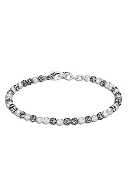 John Hardy Classic Chain Hammered Silver Bead Bracelet at Nordstrom, Size Medium