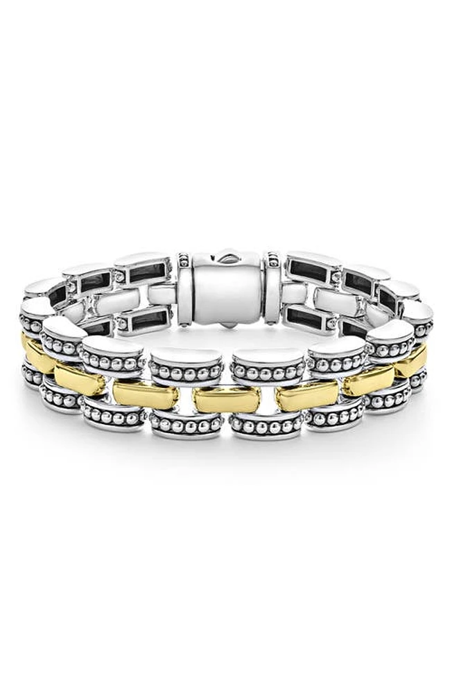 LAGOS Gold Caviar Link Bracelet in Two-Tone at Nordstrom, Size 7