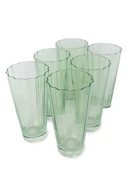 Estelle Colored Glass Sunday Set of 6 Highball Glasses in Mint Green at Nordstrom