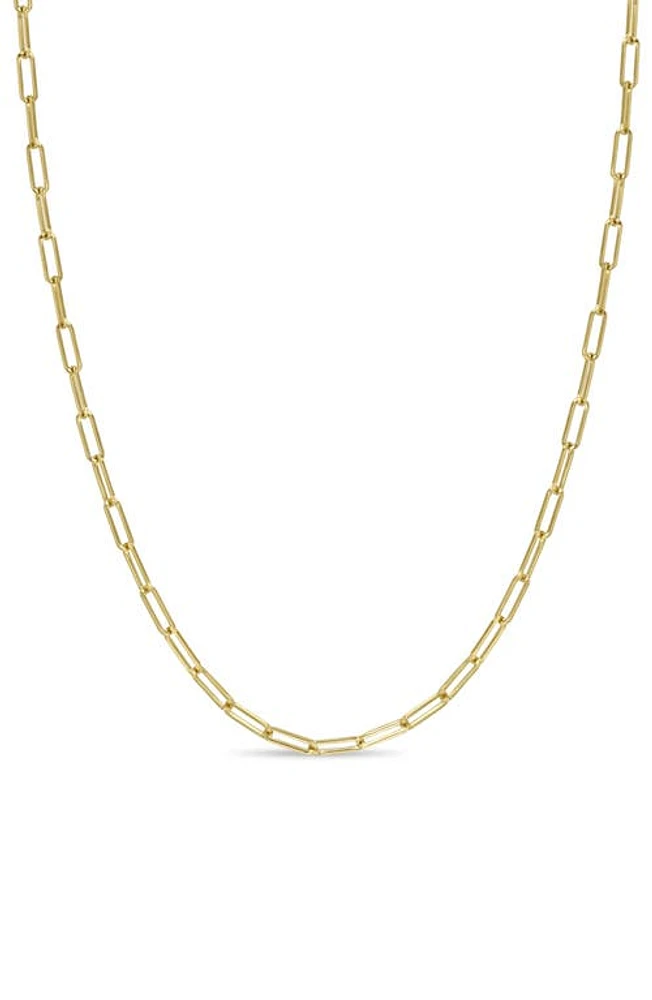 Zoë Chicco Small Paper Clip Chain Necklace in 14K Yg at Nordstrom, Size 18