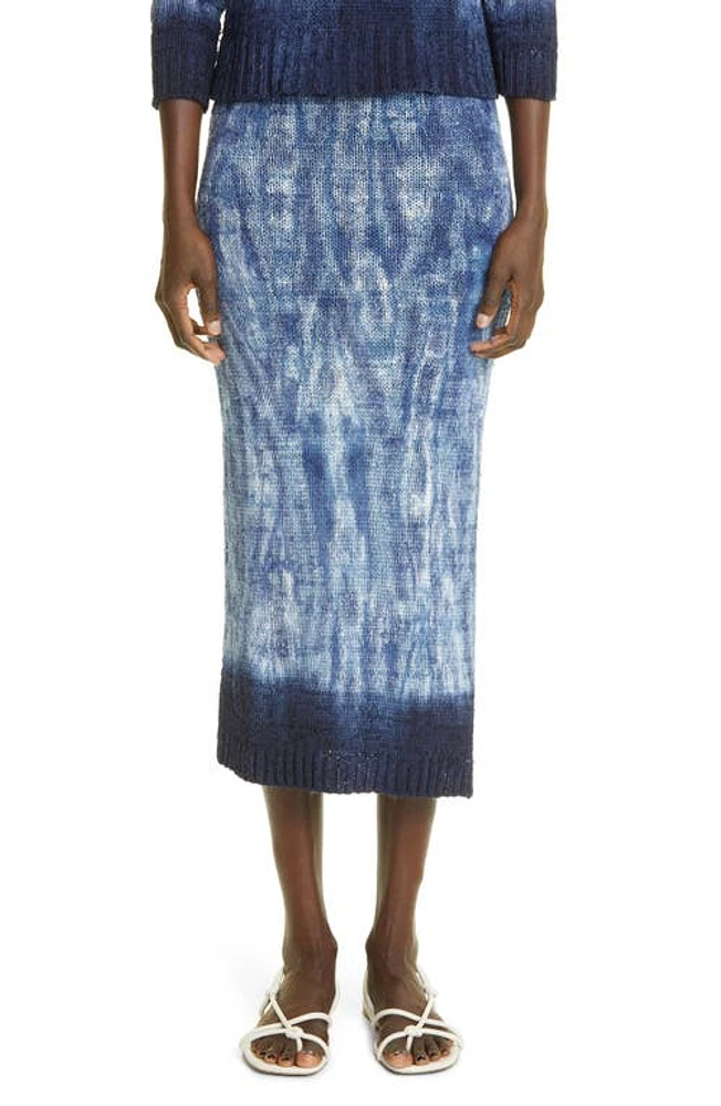 Altuzarra Zinaida Hand Dyed Silk Sweater Midi Skirt in 227406 Berry Blue Hand Dye at Nordstrom, Size Medium