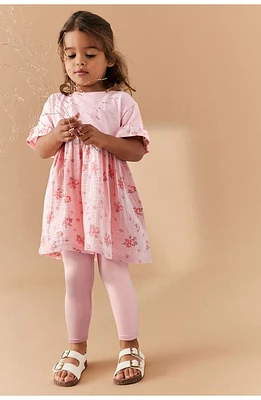 NEXT Kids' Floral Dress & Leggings Set Pink White at Nordstrom,