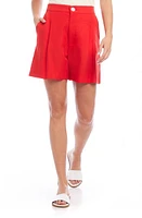 Karen Kane Pleated High Waist Shorts Dark Orange at Nordstrom,