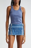 Dion Lee Rivet Patch Sprayed Organic Cotton Tank Top in Washed American Blue at Nordstrom, Size Large