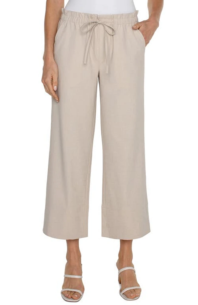 Liverpool Los Angeles Tie Waist Ankle Wide Leg Pants at Nordstrom,