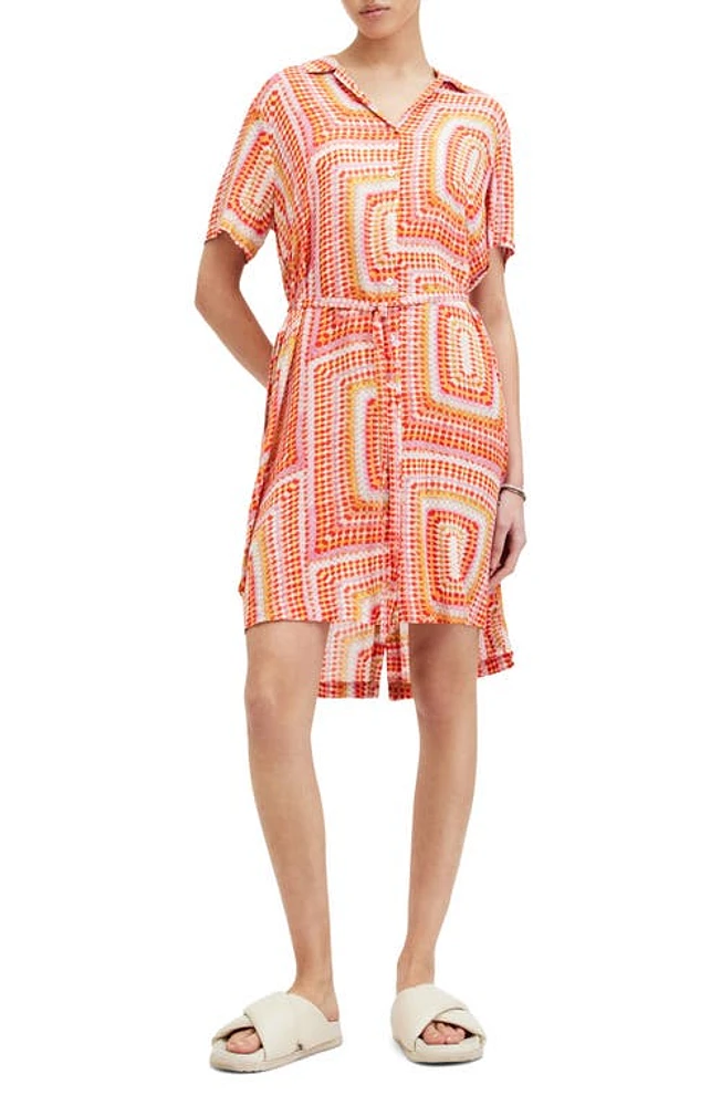 AllSaints Athea Luisa Shirtdress Blood Orange at Nordstrom, Us