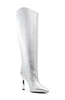 ALDO Devondra Pointed Toe Knee High Boot in Silver at Nordstrom, Size 8