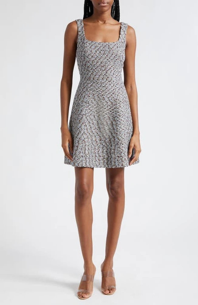 Veronica Beard Delphine Tweed Fit & Flare Minidress Silver Multi at Nordstrom,