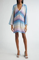 Missoni Long Sleeve Textured Cover-Up Dress Degrade Blue Shades at Nordstrom, Us