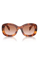 Prada 55mm Gradient Oval Sunglasses in Brown Grad at Nordstrom