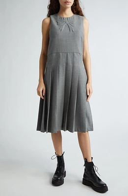 Ashley Williams School 3D Bow Sleeveless Wool Dress Grey at Nordstrom,