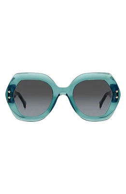 Carolina Herrera 52mm Square Sunglasses in Teal Havana at Nordstrom