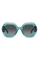 Carolina Herrera 52mm Square Sunglasses in Teal Havana at Nordstrom