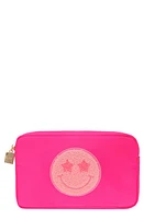 Bloc Bags Medium Smiley Cosmetics Bag in Hot Pink at Nordstrom