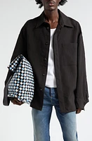 Bottega Veneta Crosshatch Texture Overshirt 2078 Fondant/Black Mel at Nordstrom, Us