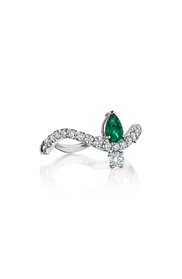 Hueb Mirage Emerald & Diamond Ring in White Gold at Nordstrom, Size 7