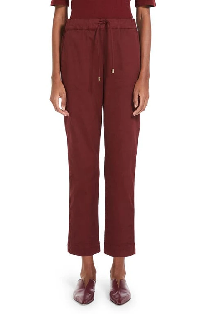 Max Mara Leisure Acanto Drawstring Ankle Pants in Brick Red at Nordstrom, Size 10