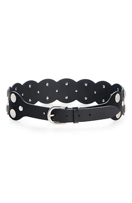 Isabel Marant Agia Studded Leather Belt Black/Silver at Nordstrom,