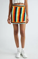 Casablanca Stripe Bouclé Sweater Skirt in Yellow Multi at Nordstrom, Size Medium