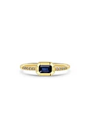 Zoë Chicco Blue Sapphire & Diamond Ring in Yellow Gold at Nordstrom, Size 6