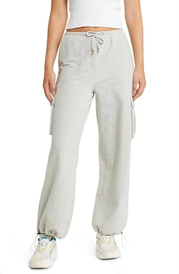 Open Edit Baggy Stretch Jersey Cargo Pants in Grey Light Heather at Nordstrom, Size Medium