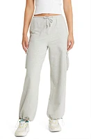 Open Edit Baggy Stretch Jersey Cargo Pants in Grey Light Heather at Nordstrom, Size Medium