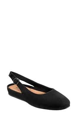 SoftWalk Sandy Slingback Flat Sandal Black at Nordstrom,