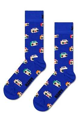 Happy Socks Boom Box Cotton Blend Socks in Blue at Nordstrom